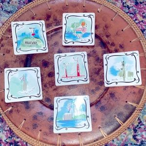 Vintage Cities destinations set of 6 ceramic coasters